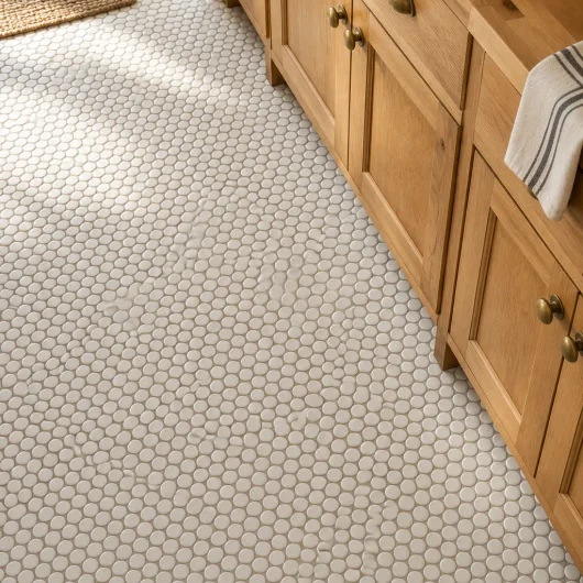 Creamy Penny Round Tile